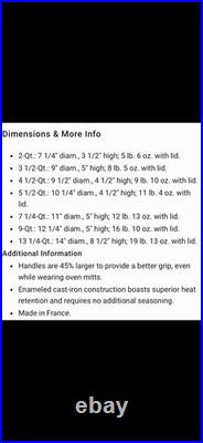 Le Creuset NEW 7.25Qt Round Dutch Oven Enameled Cast Iron -ForetExclusive