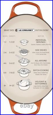 Le Creuset NEW5.5QtSignature Round Dutch Oven Cast Iron -Flame Color