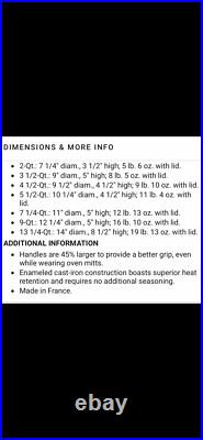 Le Creuset NEW5.5QtSignature Round Dutch Oven Cast Iron -Flame Color