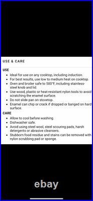 Le Creuset NEW5.5QtSignature Round Dutch Oven Cast Iron -Flame Color