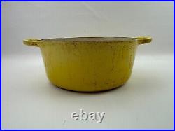 Le Creuset No. 28 Round Dutch Oven Yellow 7 1/4 Quart With Lid 7.25 Cast Iron