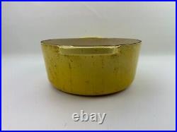 Le Creuset No. 28 Round Dutch Oven Yellow 7 1/4 Quart With Lid 7.25 Cast Iron