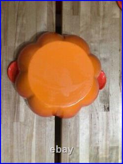 Le Creuset Orange Pumpkin Shaped Cast Iron 2 Qt Dutch Oven
