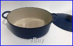 Le Creuset Oval Cast Iron Enameled Dutch Oven Blue 6.75 Quarts Made in France