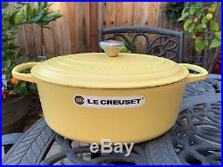 Le Creuset Oval Cast Iron Matte Yellow Mimosa 6.75 Qt 31 New Beautiful