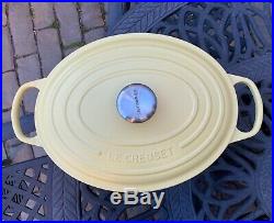 Le Creuset Oval Cast Iron Matte Yellow Mimosa 6.75 Qt 31 New Beautiful