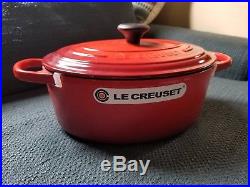 Le Creuset Oval Cerise Cherry Red Dutch Oven #25 3.5 qt NWT Ships free