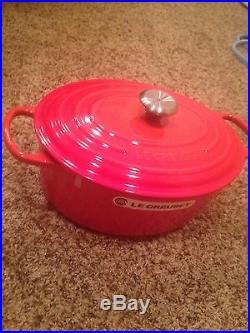Le Creuset Oval Dutch Oven #31 Cast Iron Enameled Coral Red 6.75 Quart 31