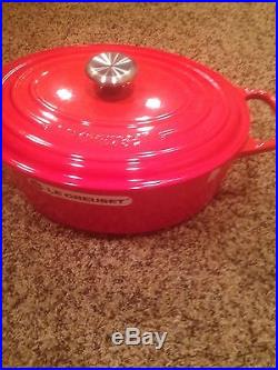 Le Creuset Oval Dutch Oven #31 Cast Iron Enameled Coral Red 6.75 Quart 31