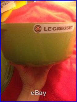 Le Creuset Palm Green Enameled Cast Iron 5.5 Qt Round French Dutch Oven 26 NEW