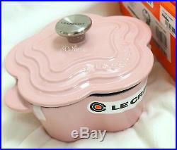 Le Creuset Pink Chiffon Flower Cocotte Dutch Oven Enamel Cast Iron Hibiscus 16cm