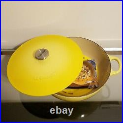 Le Creuset RARE 4.5 Qt Yellow Cast Iron Dutch Oven Pot #26 NEW