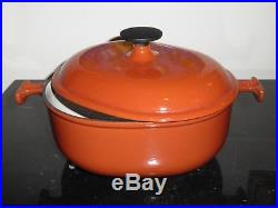 Le Creuset Rare Vintage Brick Red Color Enzo Mari La Mama #21 Oval Dutch Oven