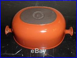 Le Creuset Rare Vintage Brick Red Color Enzo Mari La Mama #21 Oval Dutch Oven