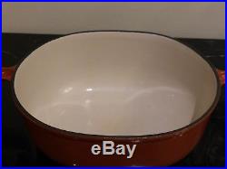 Le Creuset Rare Vintage Brick Red Color Enzo Mari La Mama #21 Oval Dutch Oven