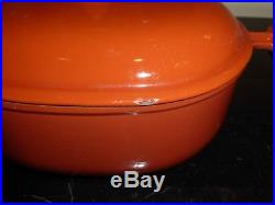 Le Creuset Rare Vintage Brick Red Color Enzo Mari La Mama #21 Oval Dutch Oven