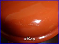 Le Creuset Rare Vintage Brick Red Color Enzo Mari La Mama #21 Oval Dutch Oven