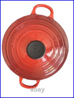 Le Creuset Red Enamel Cast Iron Dutch Oven #18 Red 2QT