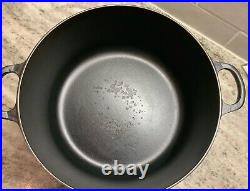 Le Creuset Round Dutch Oven, 7.25qt 28cm RARE Matte Black Enamel Cast Iron READ