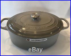 Le Creuset SIGNATURE CAST IRON MATTE OVAL DUTCH OVEN 9 1/2 QtFrench GreyNWOB