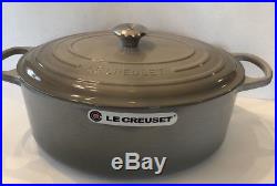 Le Creuset SIGNATURE CAST IRON MATTE OVAL DUTCH OVEN 9 1/2 QtFrench GreyNWOB