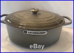 Le Creuset SIGNATURE CAST IRON MATTE OVAL DUTCH OVEN 9 1/2 QtFrench GreyNWOB