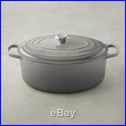 Le Creuset SIGNATURE CAST IRON MATTE OVAL DUTCH OVEN 9 1/2 QtFrench GreyNWOB