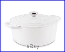 Le Creuset SIGNATURE Cast Iron ROUND Dutch Oven 5.5 (5 1/2 Qt) MATTE WHITE