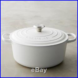 Le Creuset SIGNATURE Cast Iron ROUND Dutch Oven 7.25 (7 1/4 Qt) MATTE WHITENEW