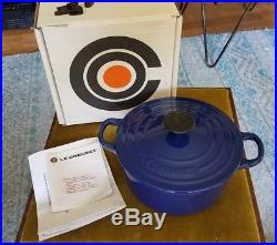 Le Creuset Sapphire Blue Round French Dutch Oven 2 Qt 1.9L Cast Iron New in Box