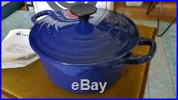 Le Creuset Sapphire Blue Round French Dutch Oven 2 Qt 1.9L Cast Iron New in Box