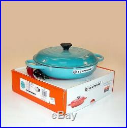 Le Creuset Signature 3½ QT Cast-Iron Braiser Caribbean Blue 30cm 3.5 Quart