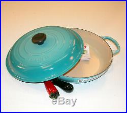 Le Creuset Signature 3½ QT Cast-Iron Braiser Caribbean Blue 30cm 3.5 Quart