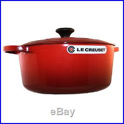 Le Creuset Signature 7.25 Qt Cast Iron Round French Oven Cherry Red Pot NEW Lid