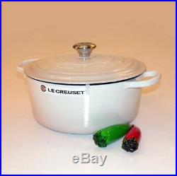 Le Creuset Signature 7¼ QT Cast-Iron Round Dutch Oven Meringue 28cm -7.25