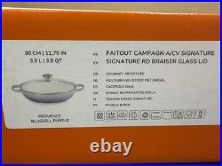 Le Creuset Signature Braiser With Glass Lid 3.5qt Provence Bluebell Purple