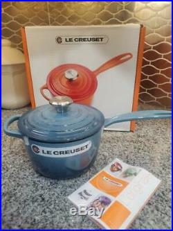 Le Creuset Signature Cast Iron 1.75 Qt Saucepan, Marine NEW