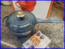 Le Creuset Signature Cast Iron 1.75 Qt Saucepan, Marine NEW