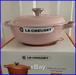 BNIB Le Creuset Signature Cast Iron 22cm Stewpot Chiffon Pink 