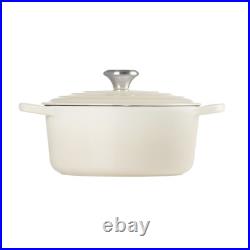 Le Creuset Signature Cast Iron 26cm Round Casserole 5.5 Qt Meringue