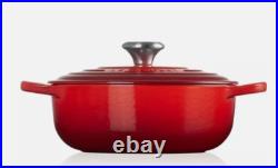 Le Creuset Signature Cast Iron 3.5 Quart QT Sauteuse Oven, Cerise Red Dutch