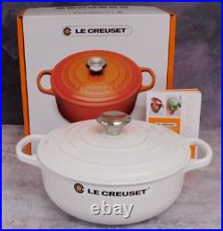 Le Creuset Signature Cast Iron 3.5 Quart Sauteuse, White New