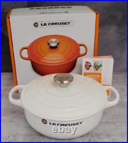 Le Creuset Signature Cast Iron 3.5 Quart Sauteuse, White New