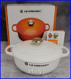 Le Creuset Signature Cast Iron 3.5 Quart Sauteuse, White New