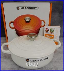 Le Creuset Signature Cast Iron 3.5 Quart Sauteuse, White New