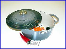 Le Creuset Signature Cast-Iron 5 ½ QT Round Dutch Oven Oyster Grey 26cm -NIB