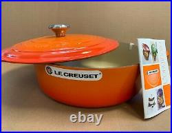Le Creuset Signature Cast Iron 6 3/4-qt Round Wide Dutch Oven, Orange Flame