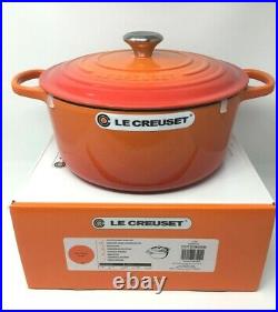 Le Creuset Signature Cast Iron 7 1/4-Qt Round Dutch Oven, Flame Orange