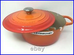 Le Creuset Signature Cast Iron 7 1/4-Qt Round Dutch Oven, Flame Orange