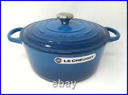 Le Creuset Signature Cast Iron 7 1/4-Qt Round Dutch Oven, Marseille Blue